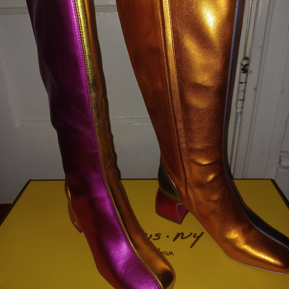Sam Edelman Metallic Multi Colored Knee Boots